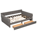 Upholstered Platform Bed With USB And 2 Drawers