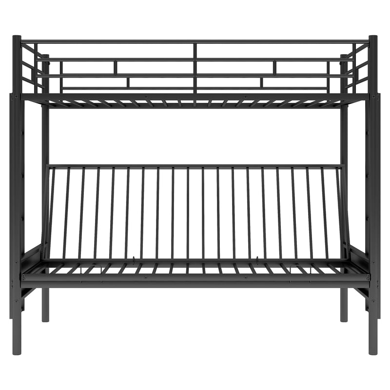 Twin Over Full Bunk Bed, Multifunction - Black