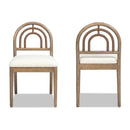 Leon - Arched Back & Upholstered Dining Chair (Set of 2) - Ivory White