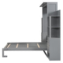 Murphy Wall Bed With Shelves, Drawers And LED Lights