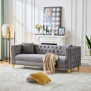 Deep Seat Sofa With Button Nailhead, Square Arm Couches