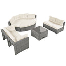 Patio Furniture Set Outdoor Daybed Rattan Sectional With Cushions And Center Table
