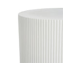 Handmade Side Table With Ribbed Design For Indoor And Outdoor Use - White