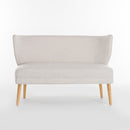 Elegant Classic Upholstered Loveseat With Curved Backrest