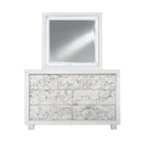 Skye - Marble Mirror - White