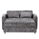 Pull Out Loveseat Sofa With Adjsutable Backrest, 2 Pillows, Cup Holders, USB Ports For Living Room