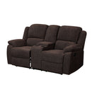 Madden - Motion Loveseat With Console - Brown Chenille