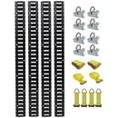 18 Pieces E Track Tie-Down Rail Kit For Trucks, Vans, And Garages With O-Ring Anchors And Ratchet Straps - Black