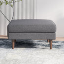 Amber - Square Upholstered Ottoman Linen