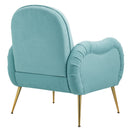 Modern Accent Chair With Metal Legs, Snowflake Fabric Armchair
