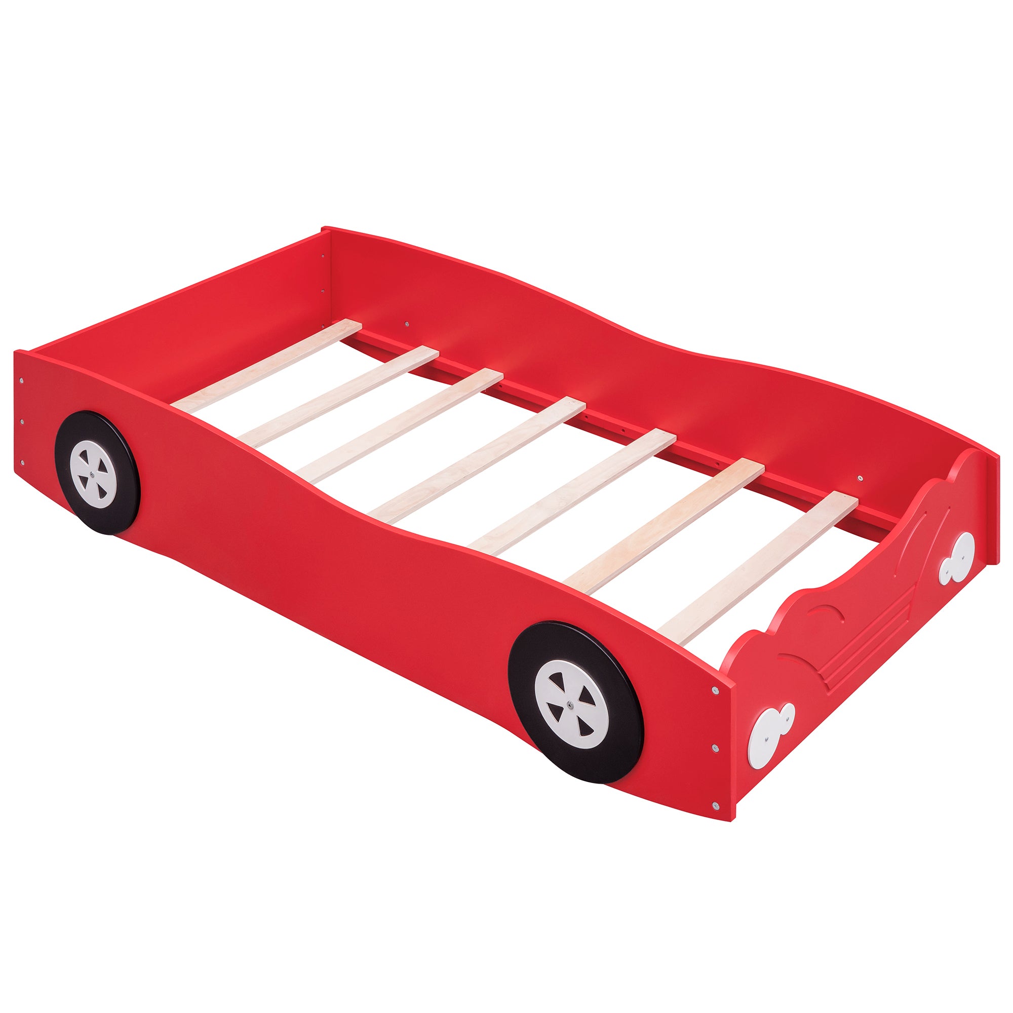 Twin Size Car-Shaped Platform Bed, Red - Atlantic Fine Furniture Melbourne FL