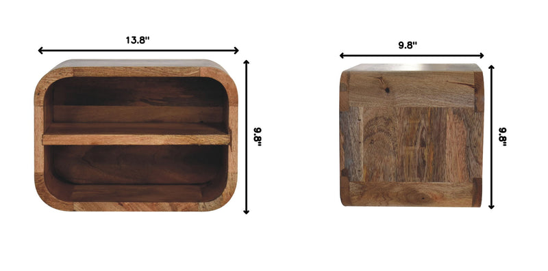 Floating Open Curve Nightstand - Oak