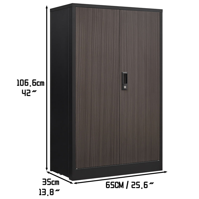 Metal Storage Cabinet With Locking Doors And Adjustable Shelf, Folding Filing Storage Cabinet, Folding Storage Locker Cabinet For Home Office, School, Garage