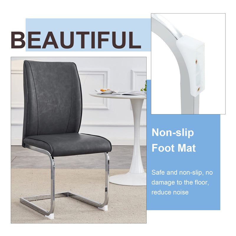 Luxury Simple Arch High Resilience Dining Chair With Arched Leg