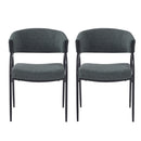 Contemporary Upholstered Dining Chairs With Metal Legs (Set of 2)