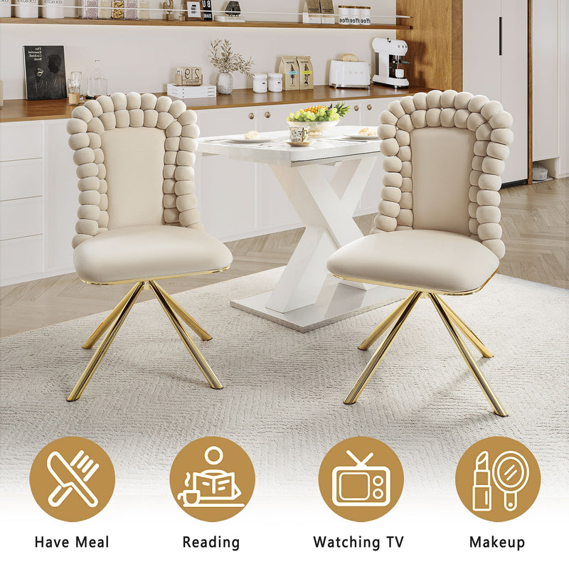Upholstered Swivel Dining Chairs (Set of 2)