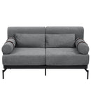 Modern Loveseat Sofa 2 Seater With USB Ports, Cylindrical Armrests