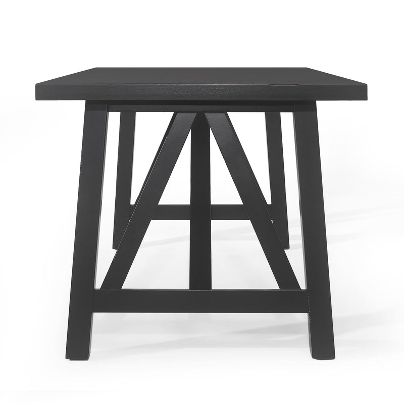 Farmhouse Style Dining Table With Wood Like Top