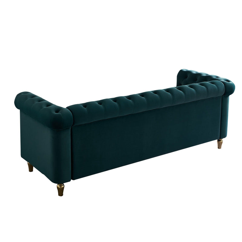 Chesterfield - Velvet Sofa 84.65" For Living Room