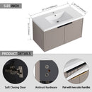 Contemporary Wall Mounted Bathroom Vanity With Resin Double Sink