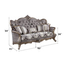 Elozzol - Sofa With 5 Pillows - Fabric & Antique Bronze Finish - 54" - Atlantic Fine Furniture Inc