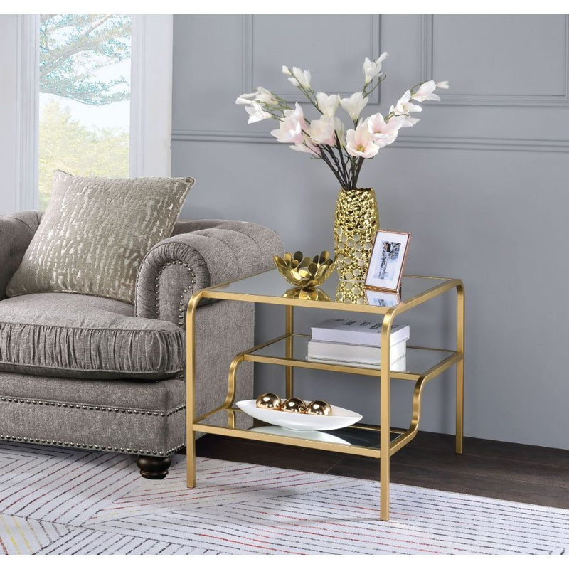 Astrid - End Table - Mirrored & Gold