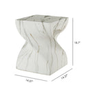 Outdoor End Table, Round Side Table For Patio And Garden - Marble