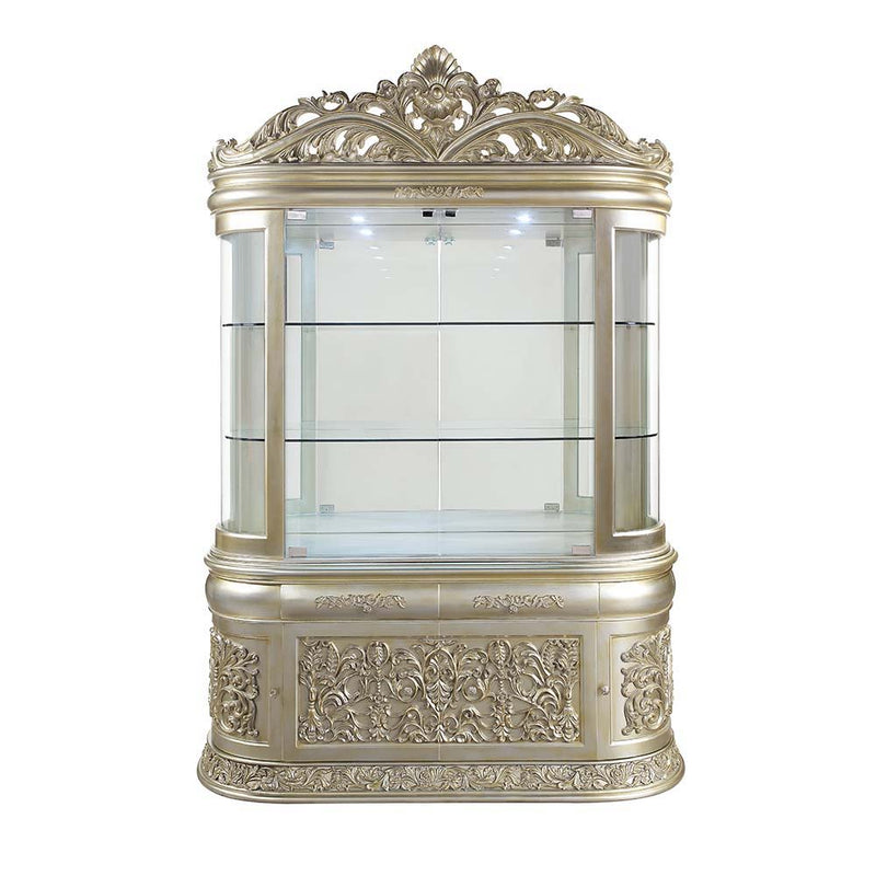 Sorina - Curio - Antique Gold Finish - Atlantic Fine Furniture Inc