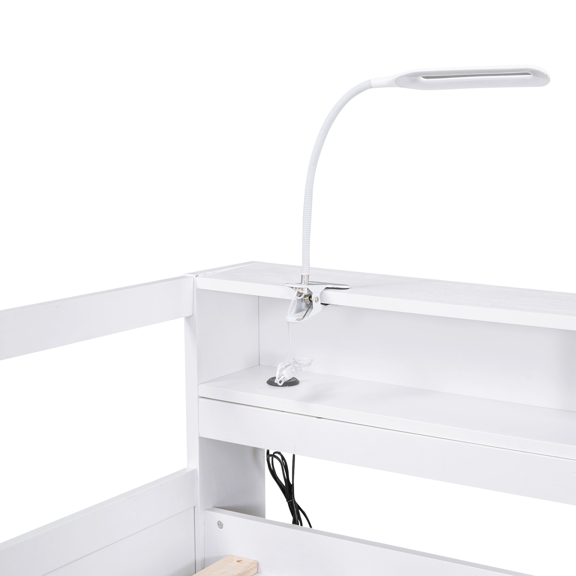 Twin XL Wood Daybed with 2 Trundles, 3 Storage Cubbies, 1 Light for Free and USB Charging Design, White - Atlantic Fine Furniture Melbourne FL
