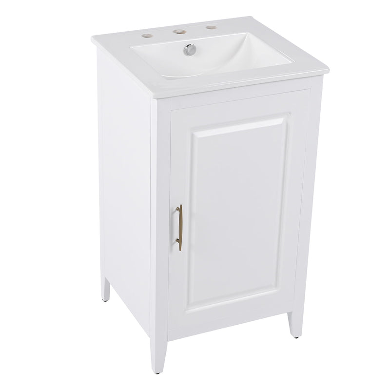Modern Bathroom Vanity With Sink, Functional Drawer, Soft- Closing Door
