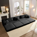 Modular L Shaped Floor Living Room Sofa Set With 6 Pillows