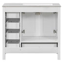 Bathroom Vanity With Ceramic Sink Combo, Abundant Storage Cabinet 2 Soft Close Doors And 5 Drawers