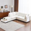 U-Shaped Sectional Modular Sofa With A Movable Ottoman, A Coffee Table With Hidden Charging Devices For Living Room