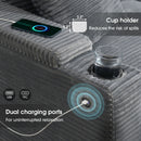 Convertible L Shaped Sectional Corner Couch With Armrest Storage Cup Holders USB Charger, Irregular Corner Oversized Comfy Modular Sofa