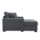 Oversized Chaise Lounger Modern Style Sofa Couch, With Pillows, Charge Station & Cup Holders