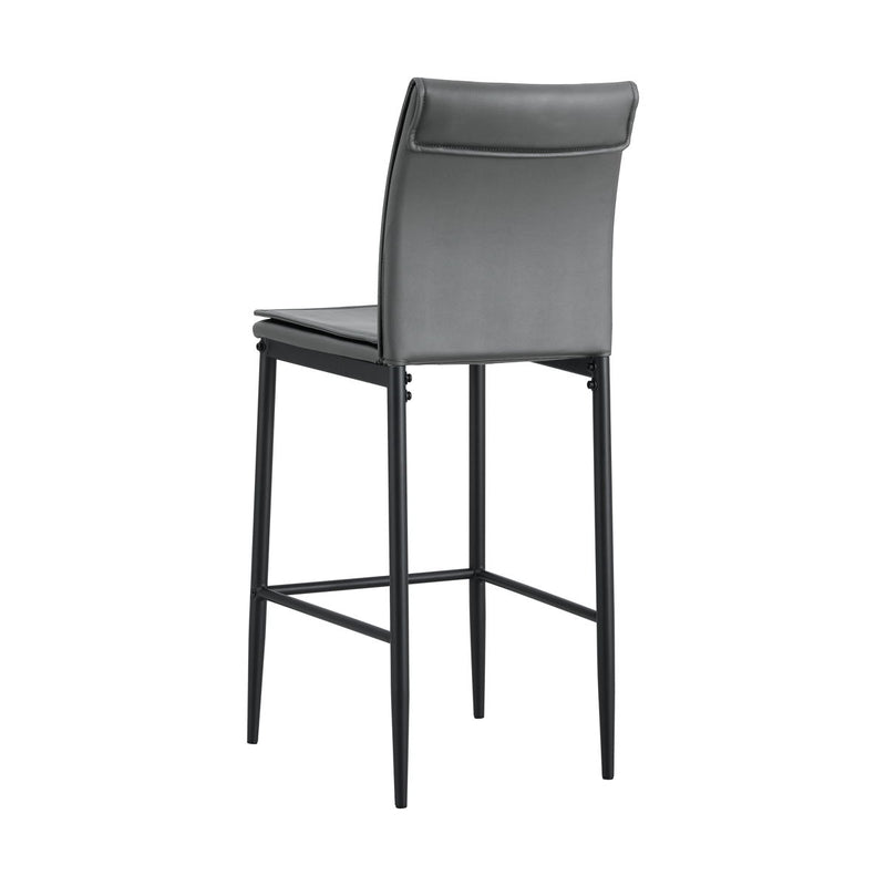 Leather Barstool Dining Counter Height Chair (Set of 2) - Gray