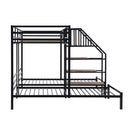 Metal Bunk Bed With Storage Shelves Staircase