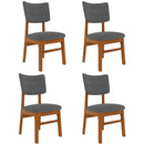 Dining Chairs (Set of 4), Wooden Dining Chair Armless, Mid Century Modern Upholstered Seat Cushion Dining Room Chair For Home Kitchen Dining Room Restaurant - Brown / Gray