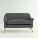 Classic Loveseat With Rolled Armrests And Button Tufting