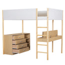 Full Size Teddy FleeceLoft Bed Wood Bed, Natural