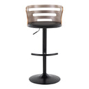 Cosi - Mid Century Modern Adjustable Barstool, Swivel With Rounded T Footrest (Set of 2)