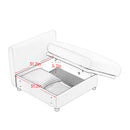 Contemporary Elegant White Chenille Sofa With Storage And Ottoman