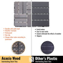 Acacia Wood Interlocking Deck Tiles Checker Pattern For Outdoor Flooring