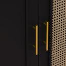 Vintage 4 Door Cabinet For Living Room - Black