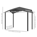 Outsunny - 10' x 10' Soft Top Patio Gazebo Outdoor Canopy With Unique Geometric Design Roof, All-Weather Steel Frame - Gray
