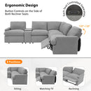 Power Recliner Corner Sofa Home Theater Reclining Sofa Sectional Couches With Storage Box, Cup Holders, USB Ports And Power Socket For Living Room