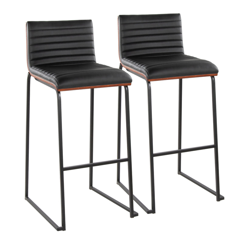 Mason Mara - Contemporary, Fixed Height Barstool (Set of 2)