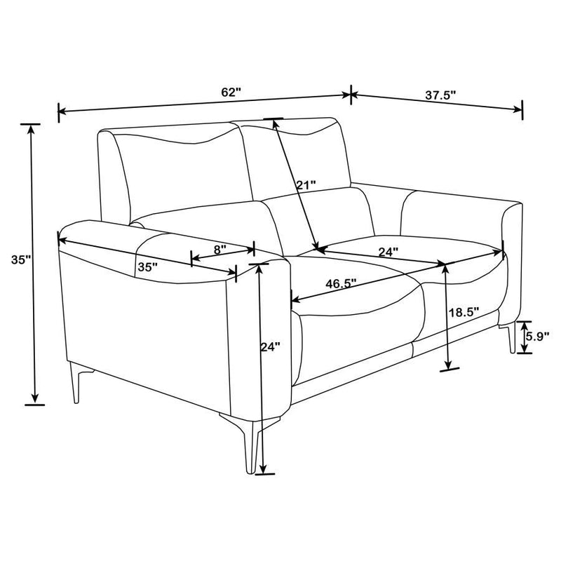 Glenmark - Upholstered Track Arm Loveseat - Taupe