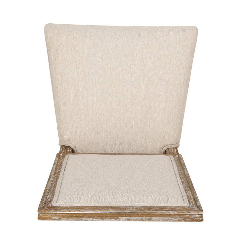 French Country Style Dining Chair With Upholstered Seating And Fluted Legs