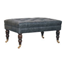 Buffalo - Leather Ottoman With Castor Legs